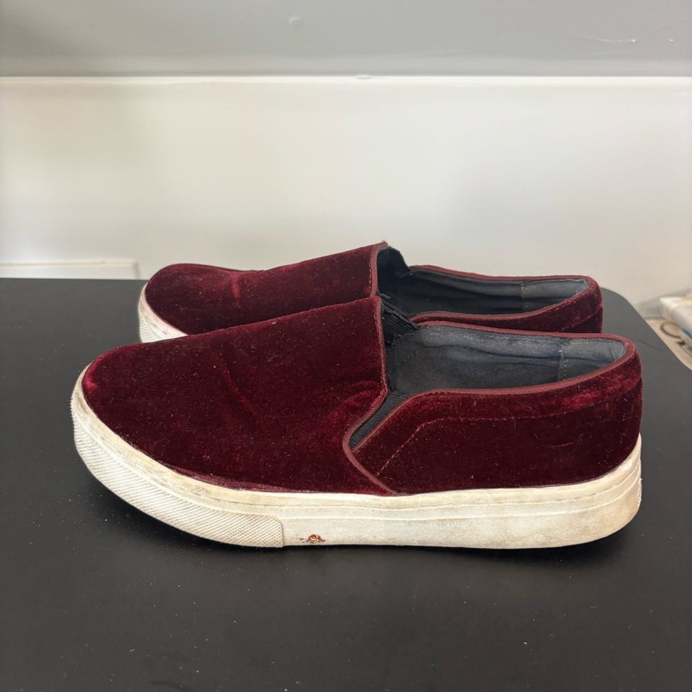 Sam Edelman Velvet Burgundy Purple Slip On Shoes